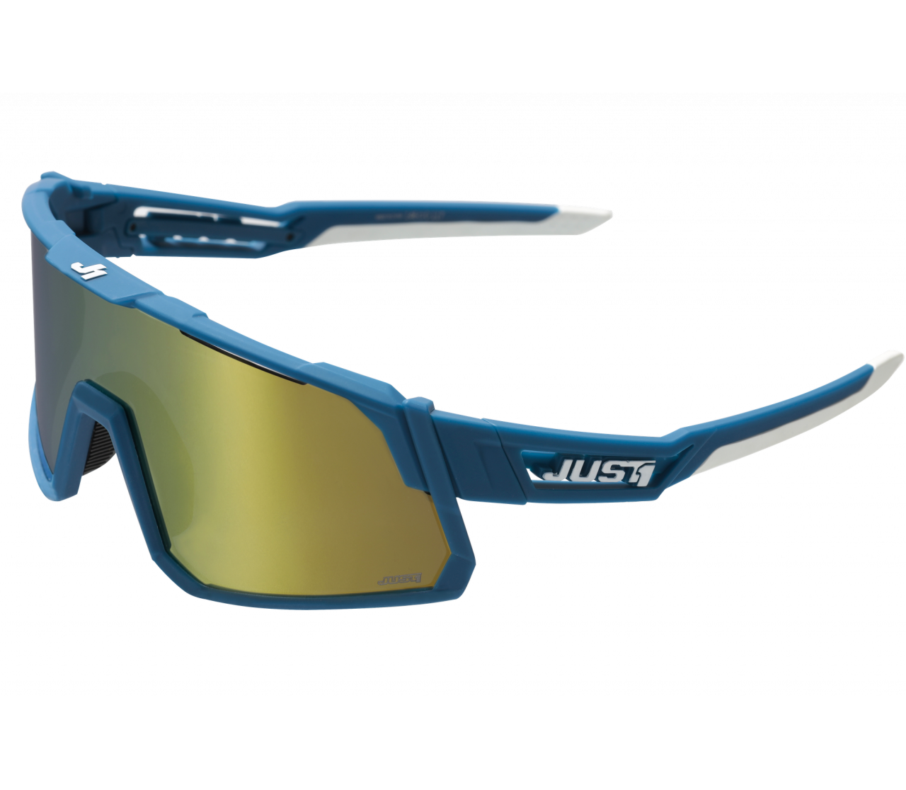 JUST1 SNIPER BLUE/WHITE with gold mirror lens