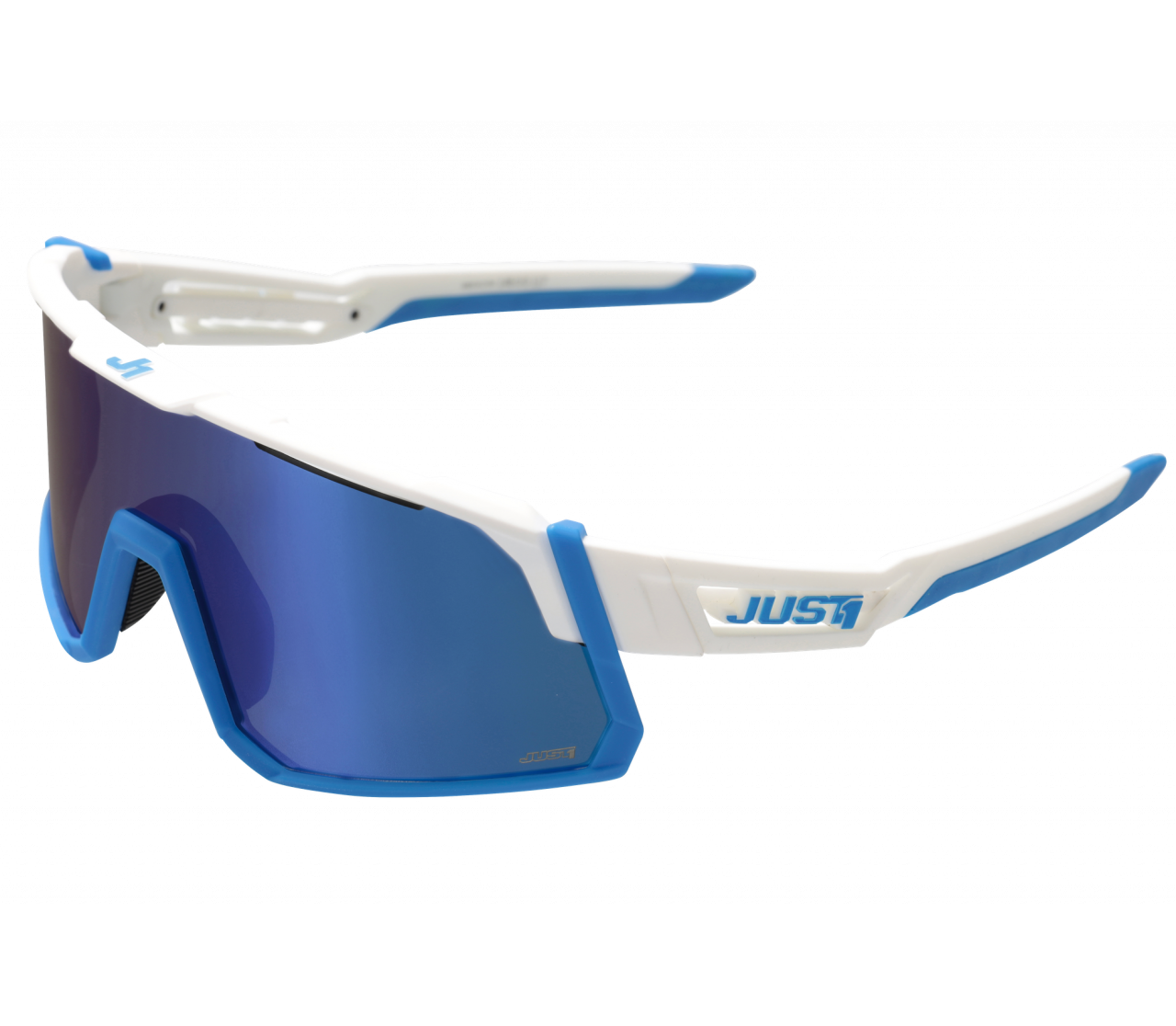 JUST1 SNIPER WHITE-BLUE with blue mirror lens