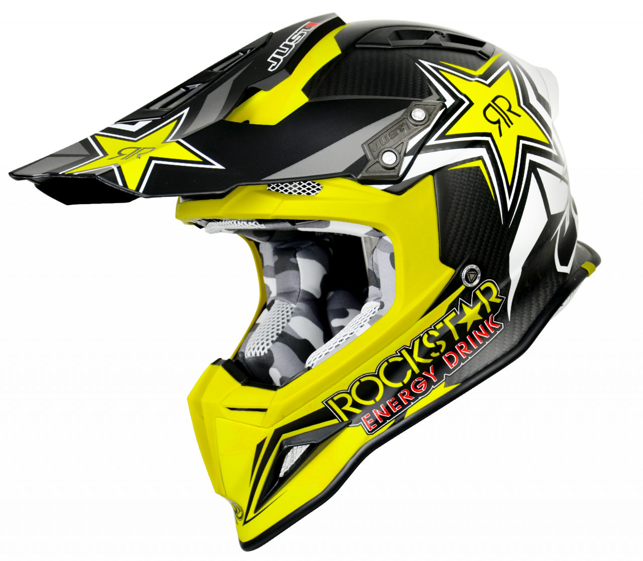 Just1 J12 Rockstar 2.0 Carbon Fibre Motocross Helmet MX Off Road Motorcross Lid 