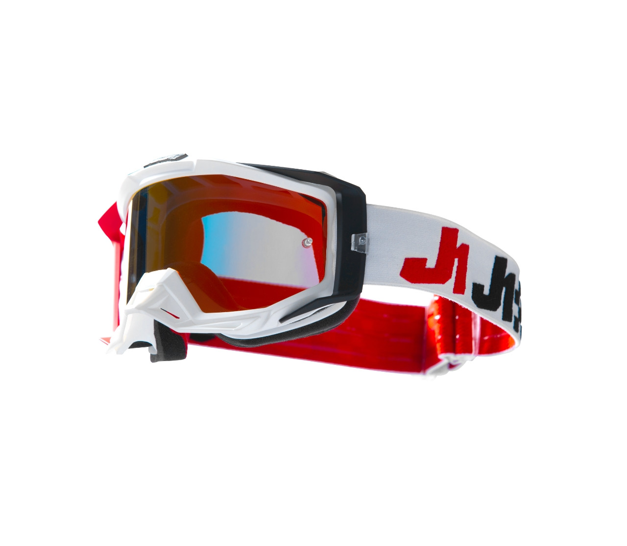 JUST1 GOGGLE IRIS 2.0 RACER BLACK - RED - WHITE MIRROR RED LENS